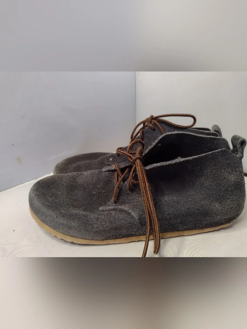 Birkenstock Dundee Blue Suede Comfort Laced Ankle Boots Size 45 Mens AA